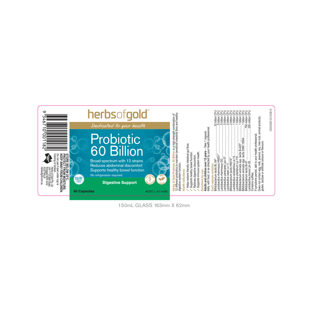 Herbs of Gold - Probiotic 60 Billion 60c