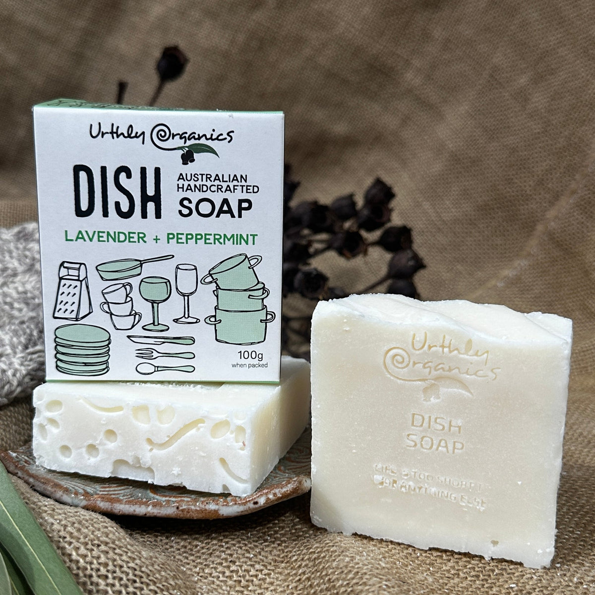 Urthly Organics - Dish Soap Lavender & Peppermint 100g