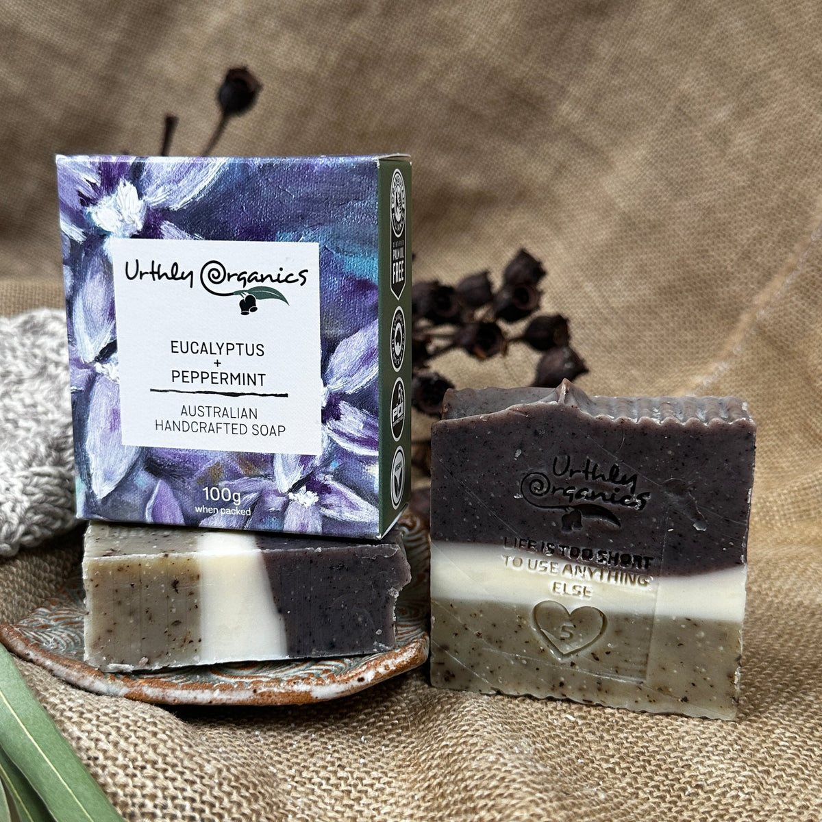 Urthly Organics - Peppermint & Eucalyptus Soap 100g