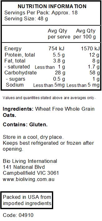 Bob's Red Mill - Rolled Oats Pure Wheat Free 907g