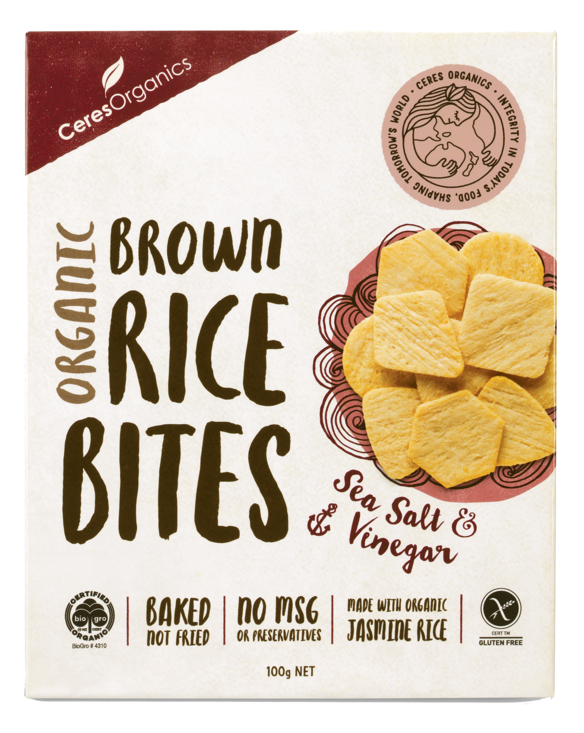 Ceres Organics - Organic Rice Bites Sea Salt & Vinegar 100g