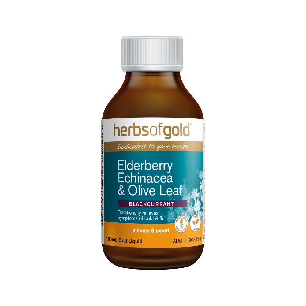 Herbs of Gold - Elderberry Echinacea & Olive Leaf Backcurrant 100ml