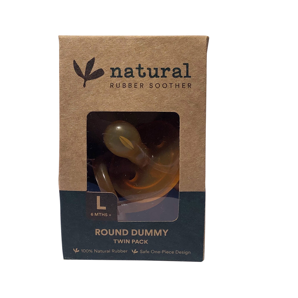 Natural Rubber Soother - Large Round Twin Pack