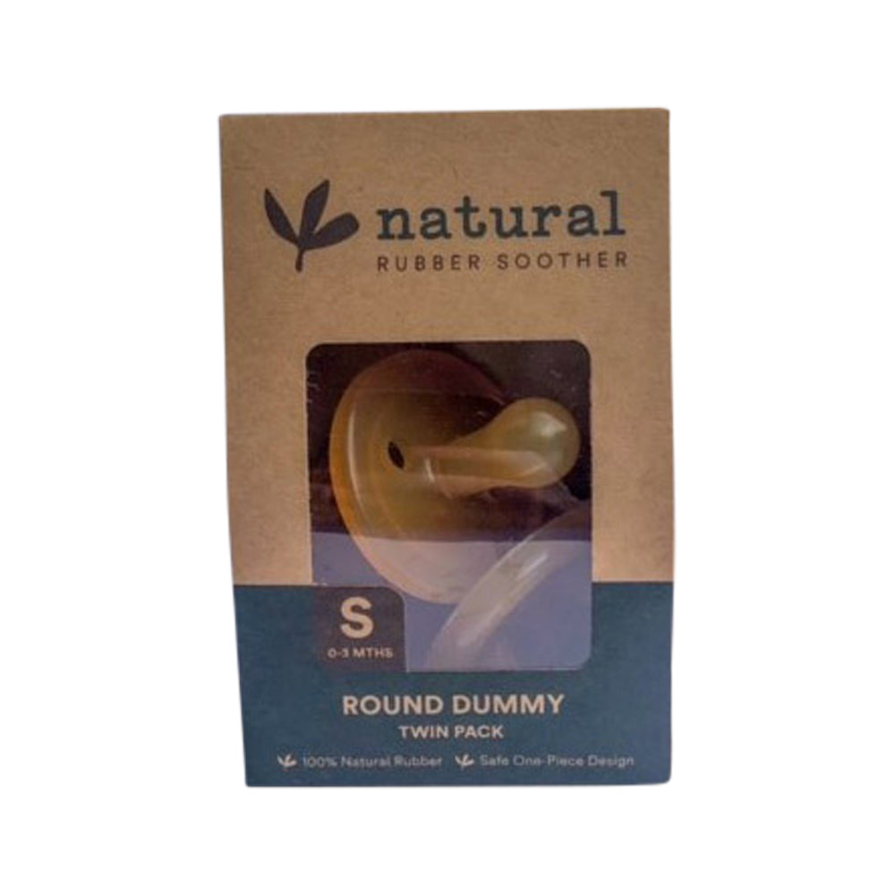 Natural Rubber Soother - Small Round Twin Pack