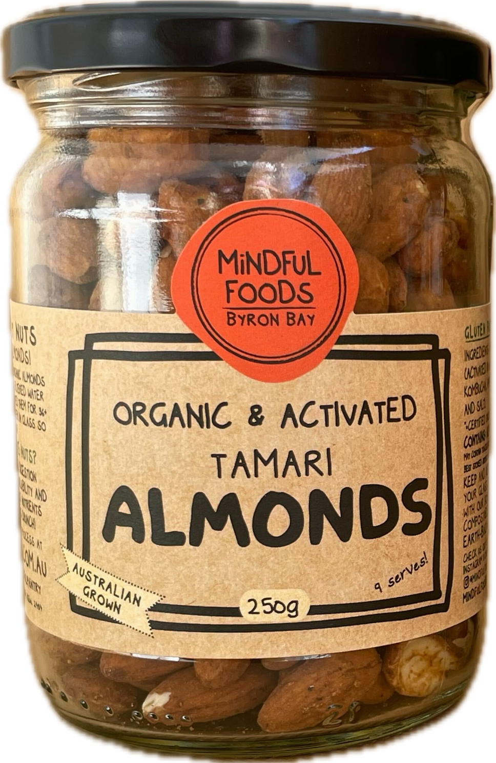 Mindful Foods - Tamari Almonds - Organic & Activated 250g