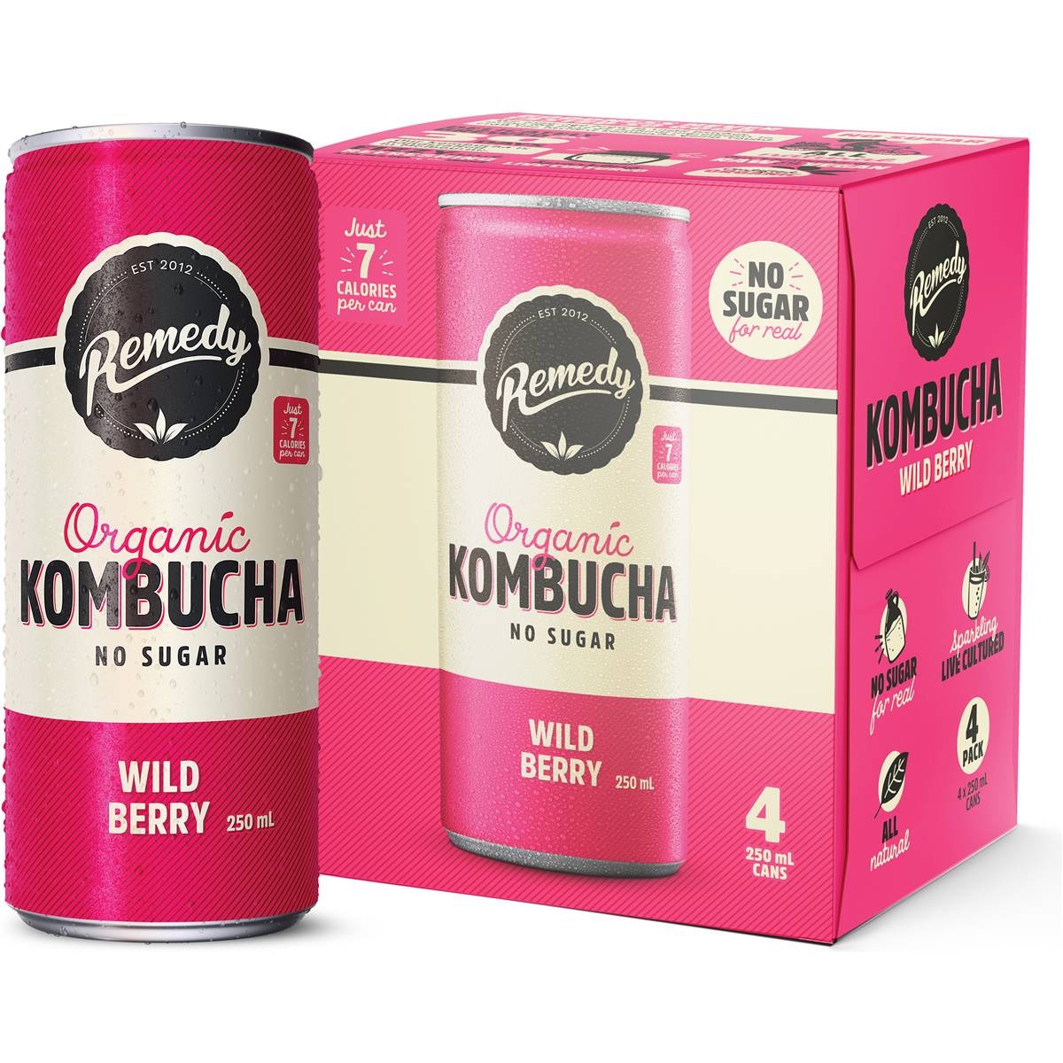 Remedy - Kombucha Wild Berry 4 x 250ml