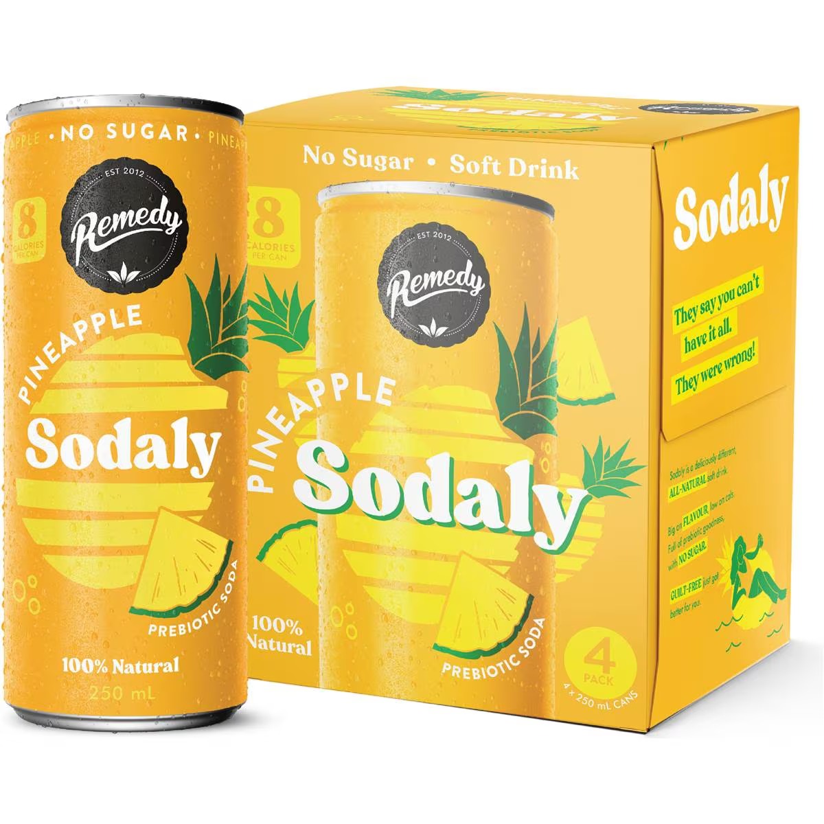 Remedy - Sodaly Pineapple 4 x 250ml