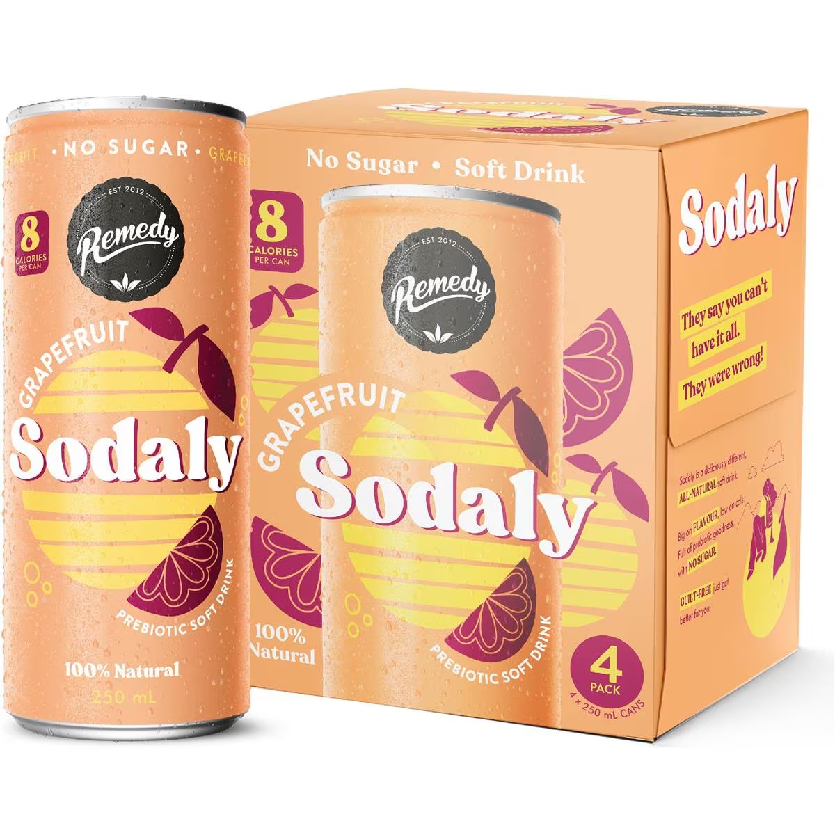 Remedy - Sodaly Grapefruit 4 x 250ml