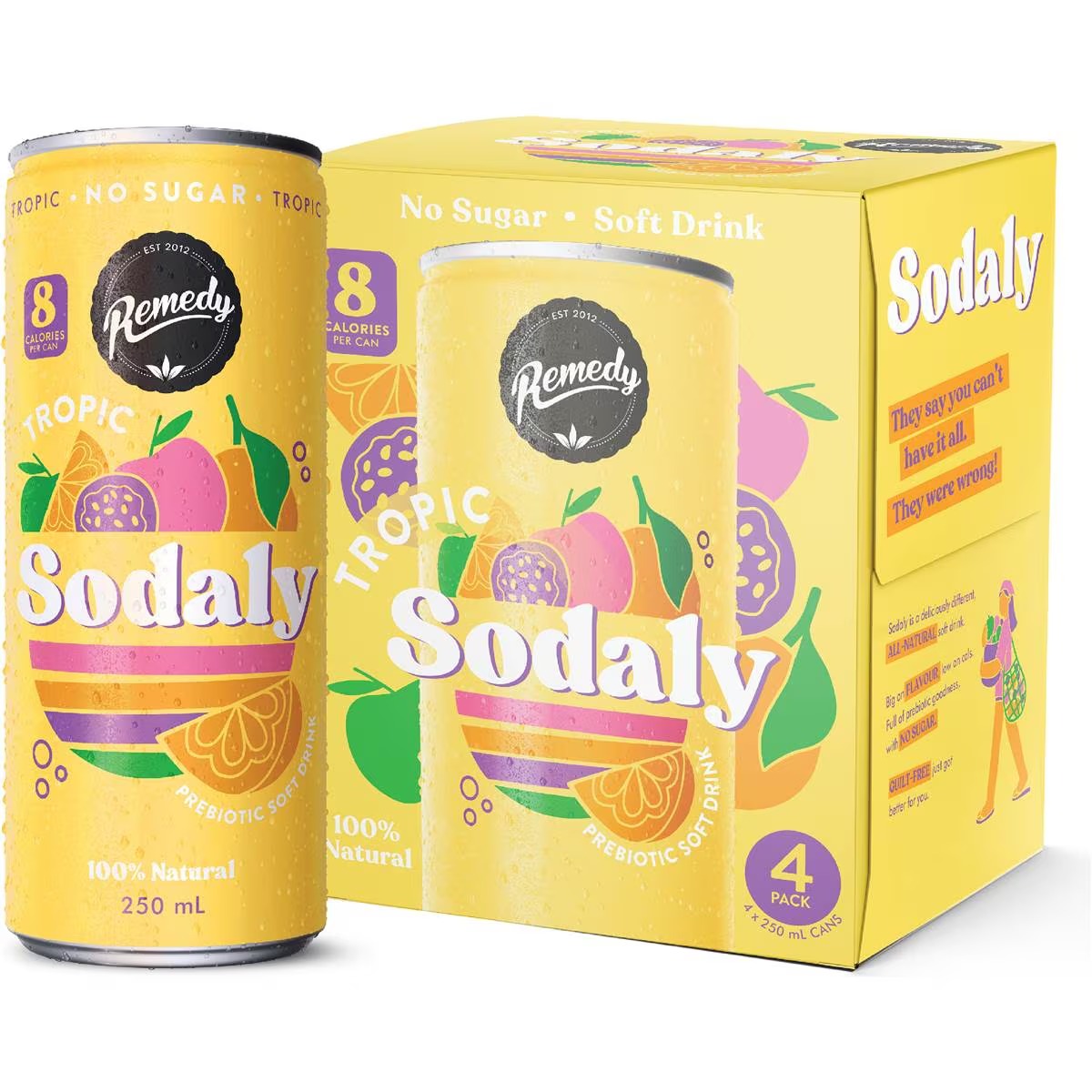 Remedy - Sodaly Tropic 4 x 250ml
