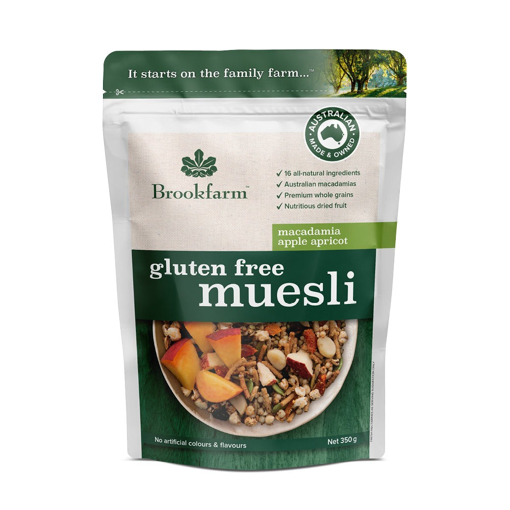 Brookfarm - Gluten Free Muesli Macadamia Apple & Apricot 350g