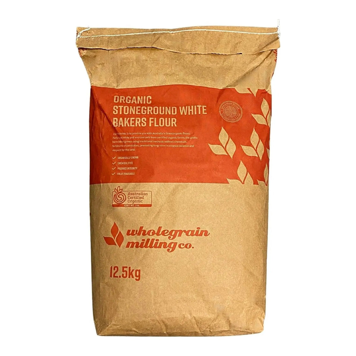 Wholegrain Milling Co - Organic Stoneground White Bakers Flour 12.5kg