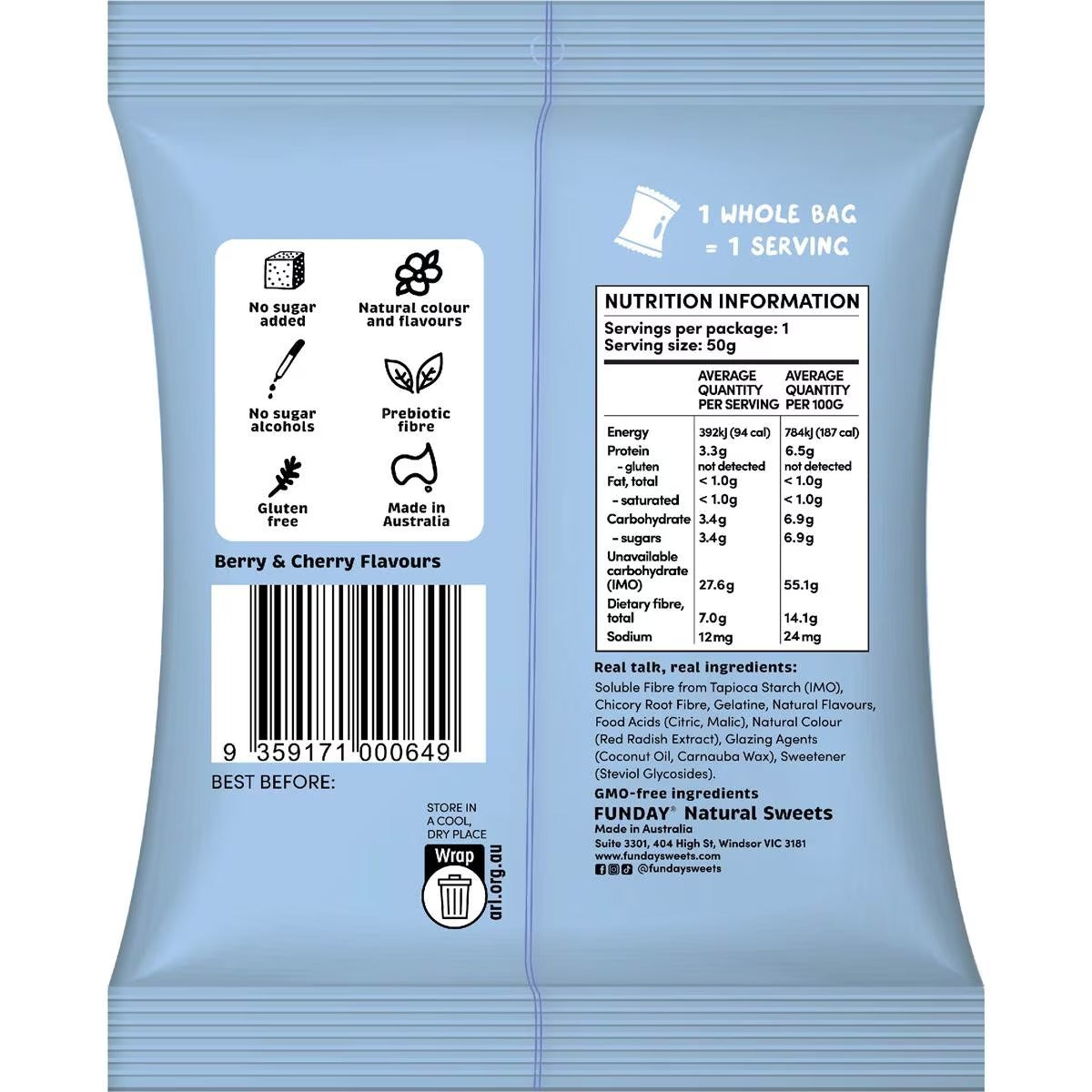 Funday Natural Sweets - Fruity Pigs 50g