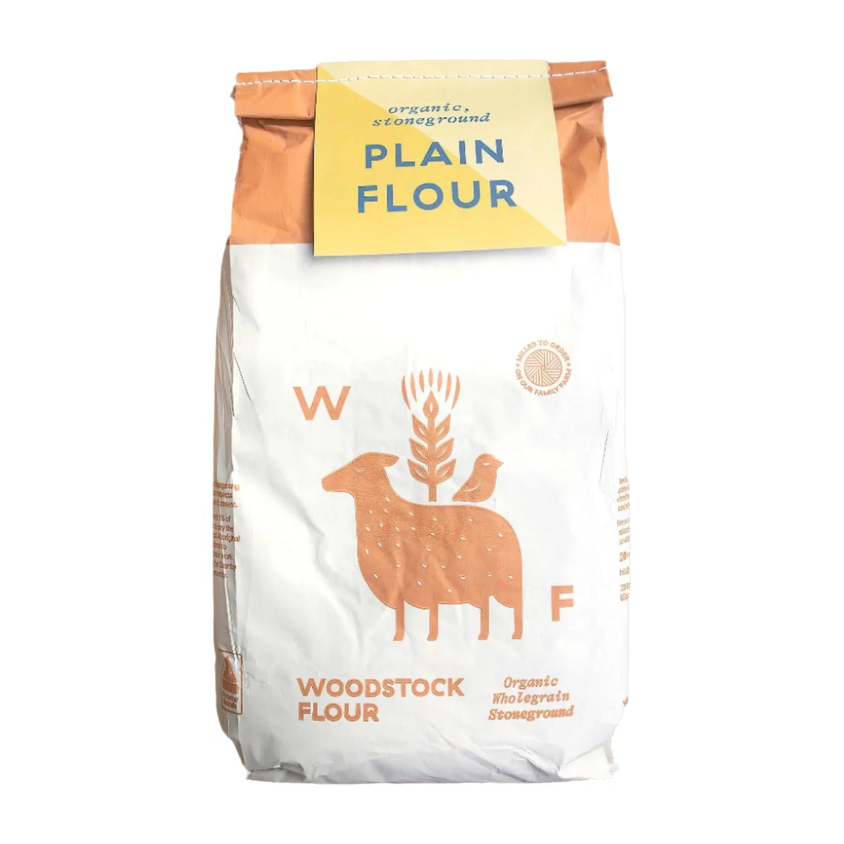 Woodstock Flour - Organic Stoneground Plain Flour UPDATE BARCODE 5kg
