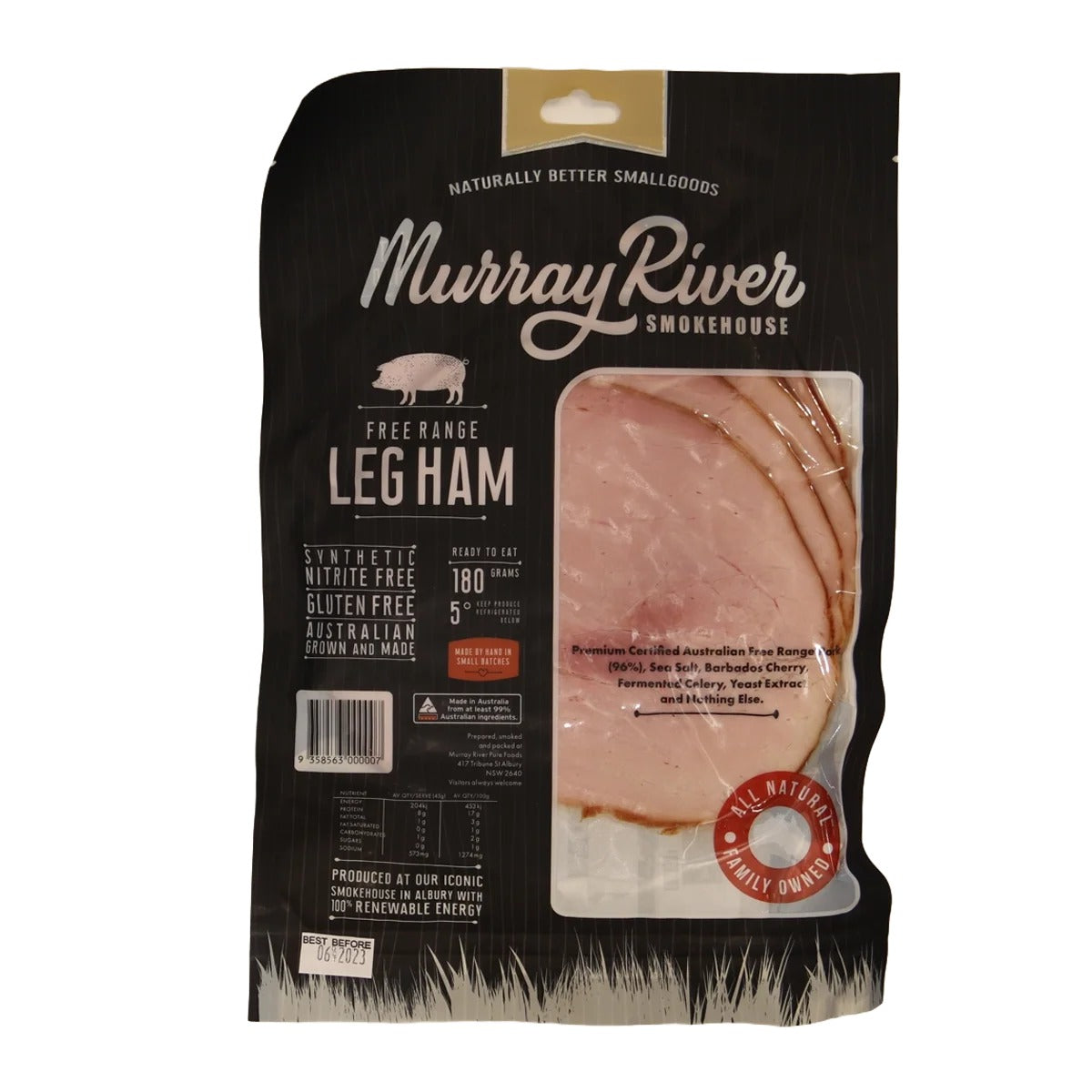 Murray River Smokehouse - Smoked Free Range Leg Ham (Sliced) 180g
