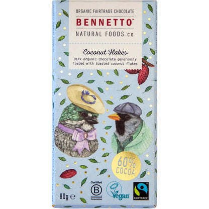Bennetto - Organic Dark Chocolate Coconut Flakes 80g
