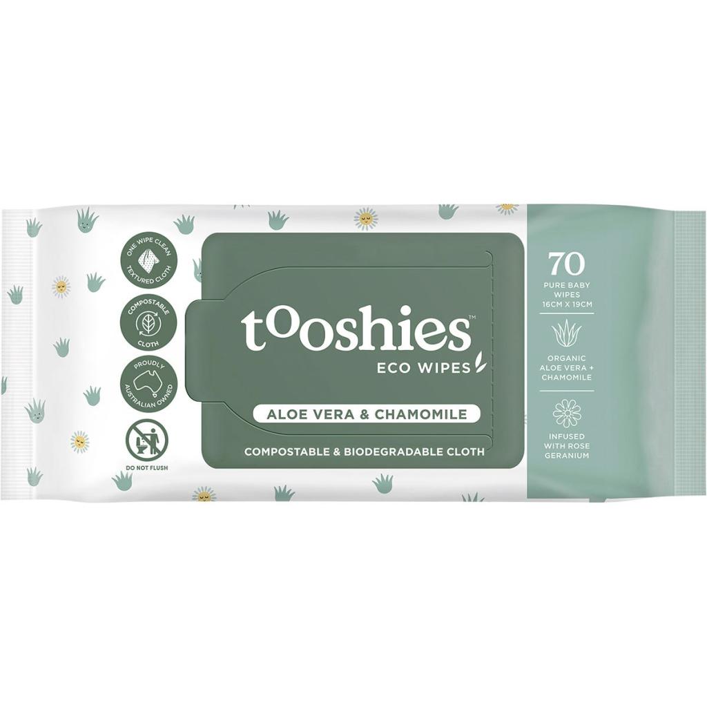 Tooshie by Toms - Baby Wipes Aloe Vera & Chamomile 70 Pack