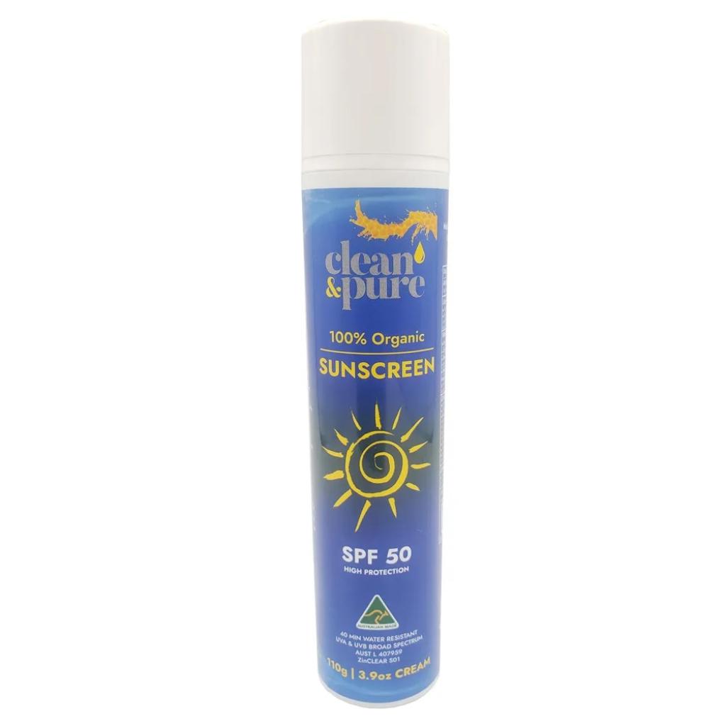 Clean & Pure - 100% Organic SPF50 Sunscreen 110g