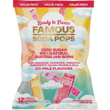 Famous - Zero Sugar Soda Pops Assorted Icy Poles 12x60ml 720ml