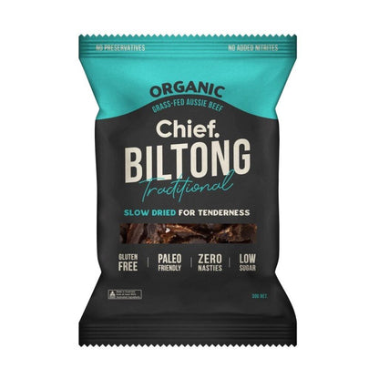 Chief Nutrition - Grass Fed Biltong - Traditional Beef 30g