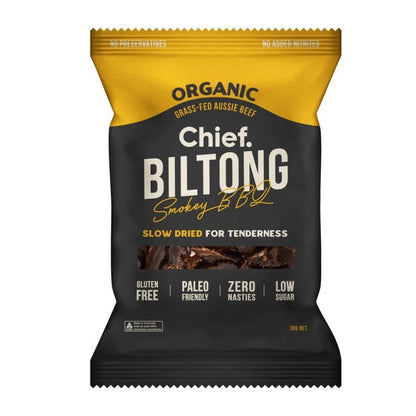 Chief Nutrition - Grass Fed Biltong - Smokey BBQ 30g