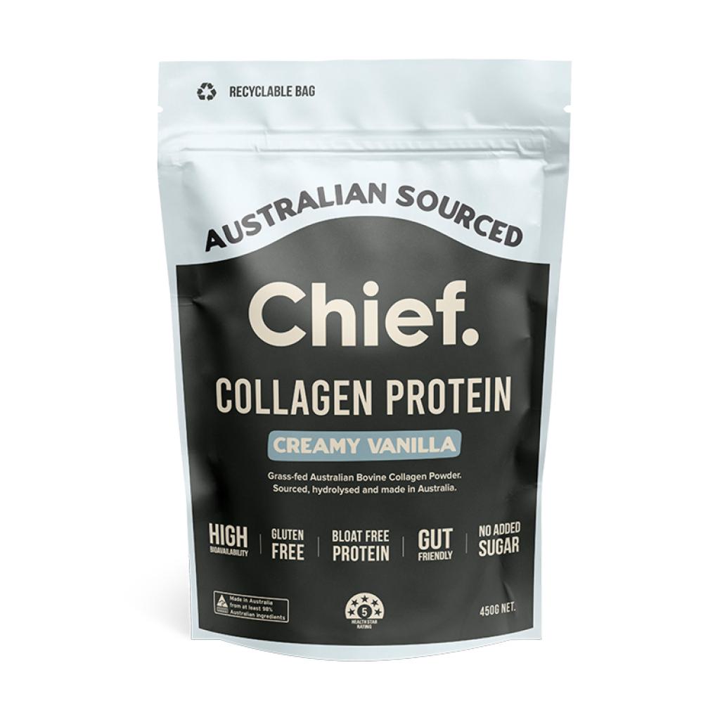 Chief Nutrition - Grass-Fed Collagen Protein Powder - Creamy Vanilla 450g