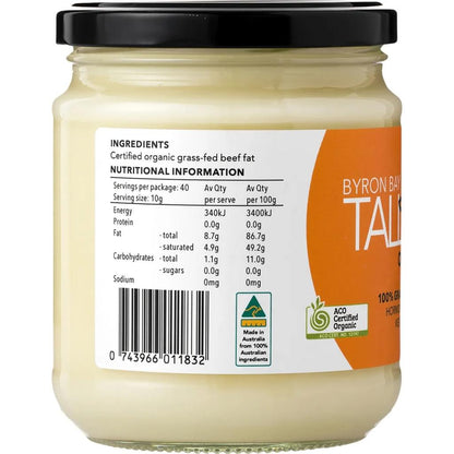 Byron Bay Tallow - Organic Grass Fed Beef Tallow 400g