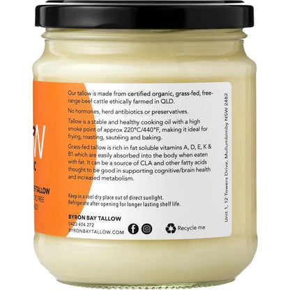 Byron Bay Tallow - Organic Grass Fed Beef Tallow 400g