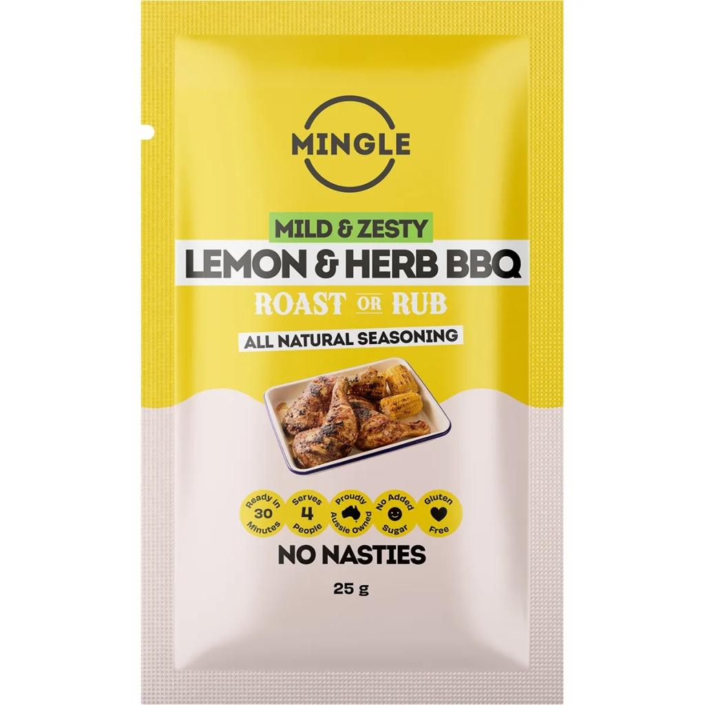 Mingle - Lemon & Herb BBQ Roast or Rub Seasoning 25g