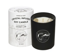 Summer Salt Body - Crystal Infused Soy Candle Clear Quartz Coconut & Lime