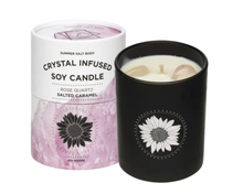 Summer Salt Body - Crystal Infused Soy Candle Rose Quartz Salted Caramel