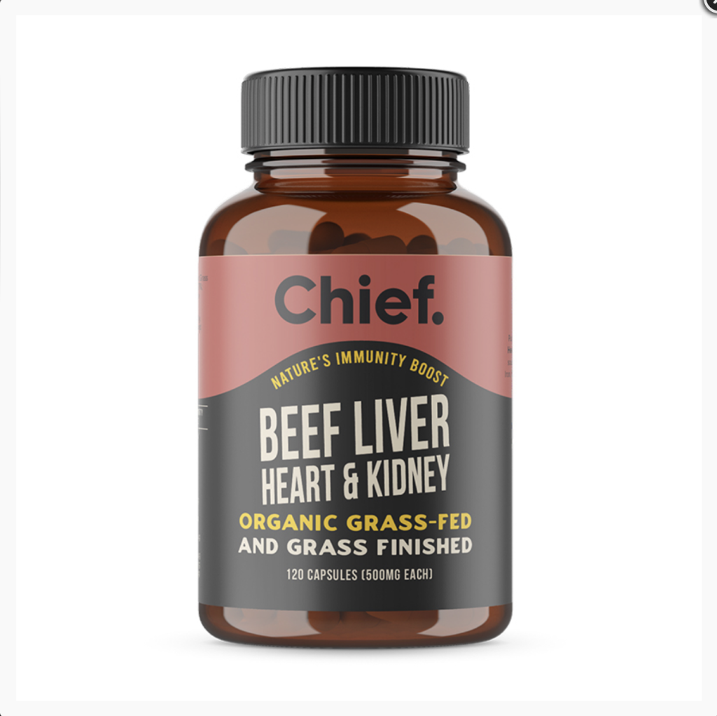 Chief Nutrition - Organic Beef Liver Heart & Kidney 120 Capsules