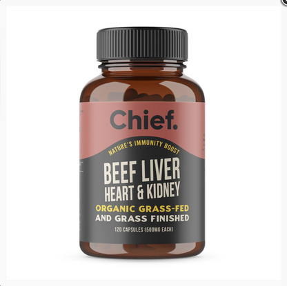 Chief Nutrition - Organic Beef Liver Heart & Kidney 120 Capsules