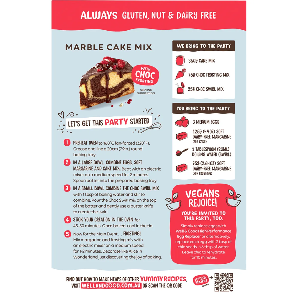 Well & Good - Marble Cake Mix with Choc Frosting 460g