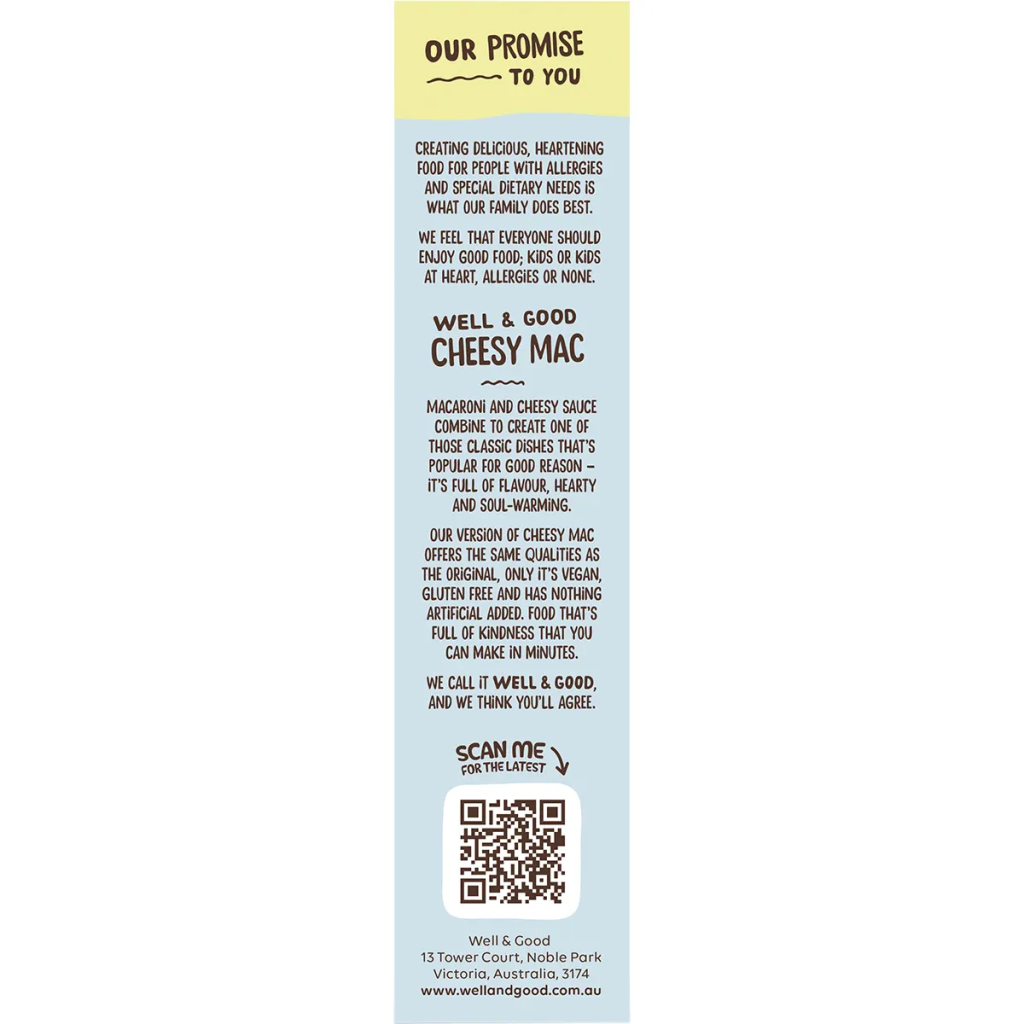 Well & Good - Cheesy Mac Traditional Cheddar Flavour 110g