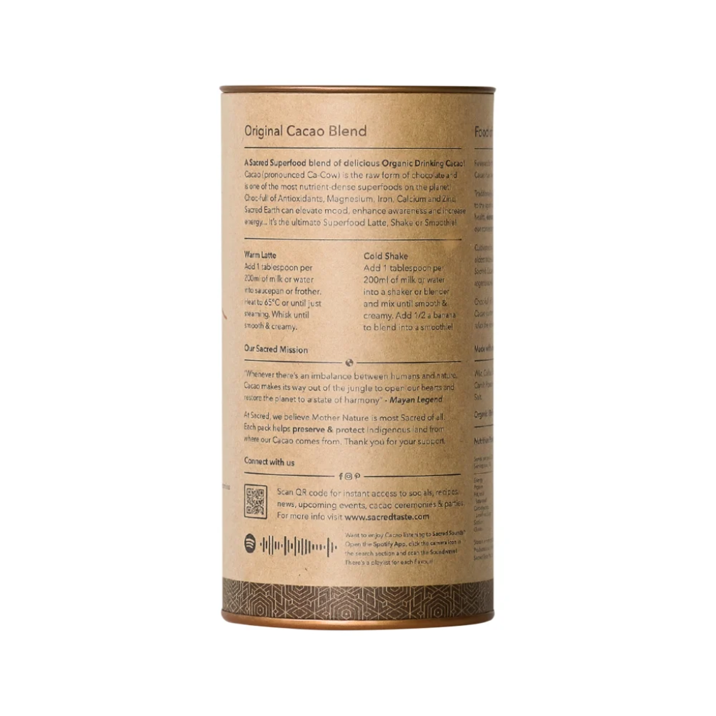 Sacred Taste - Organic Drinking Cacao (Original Cacao Blend) Earth 250g