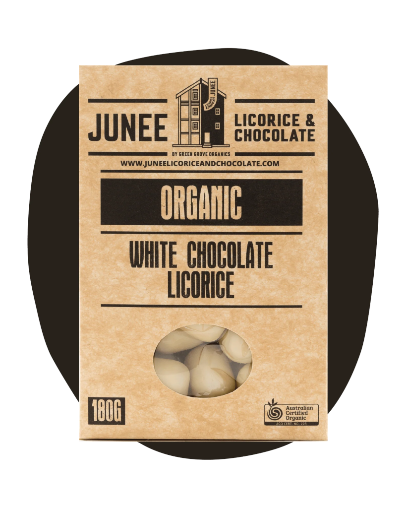 Junee - White Chocolate Coated Licorice 180g