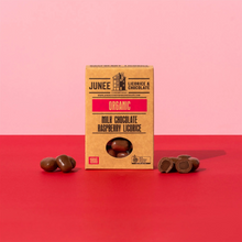 Junee - Milk Chocolate Coated Raspberry Licorice 180g