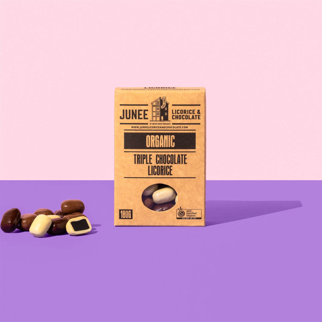 Junee - Triple Chocolate Coated Licorice 180g