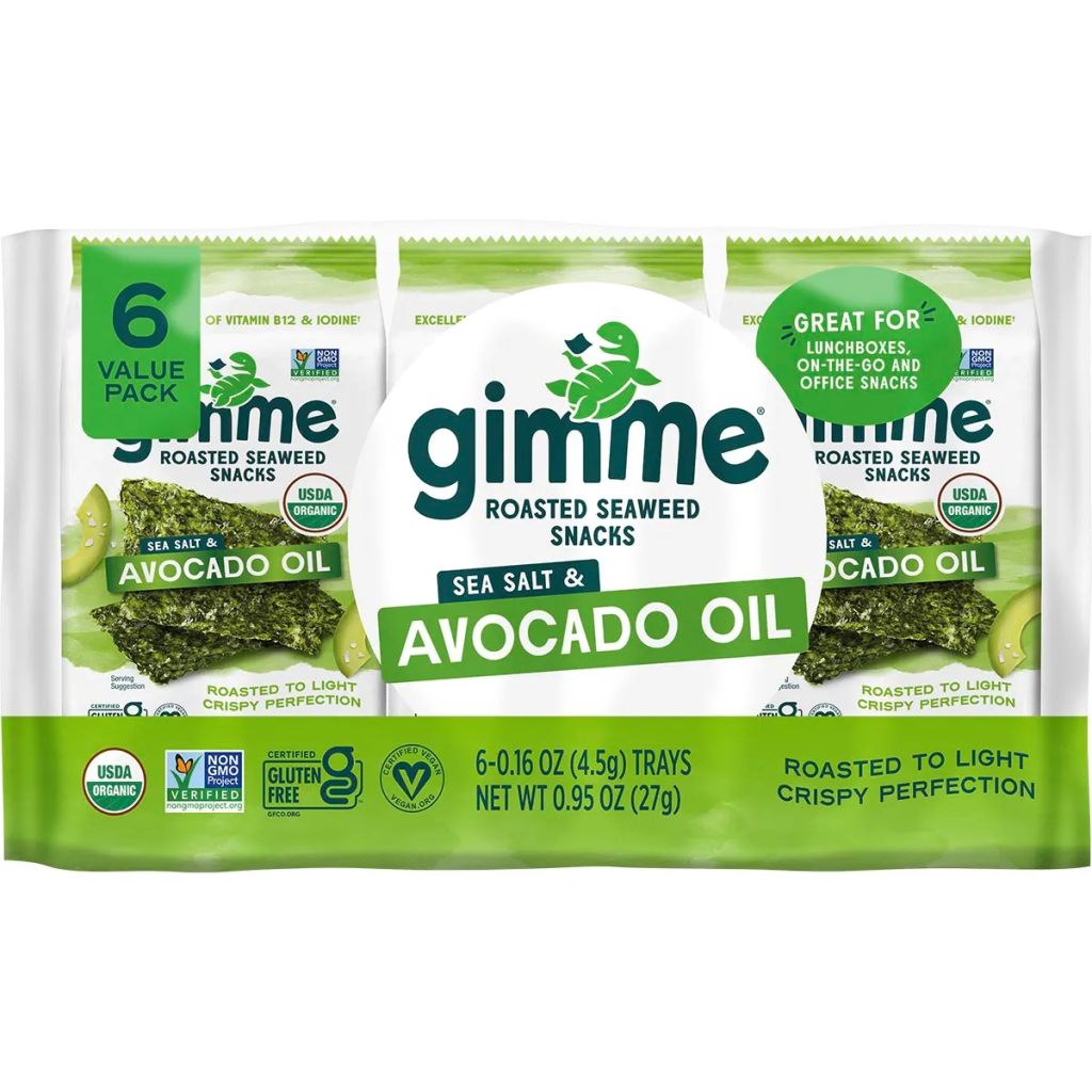 Gimme - Roasted Seaweed Snacks Sea Salt & Avocado Oil 6x4.5g