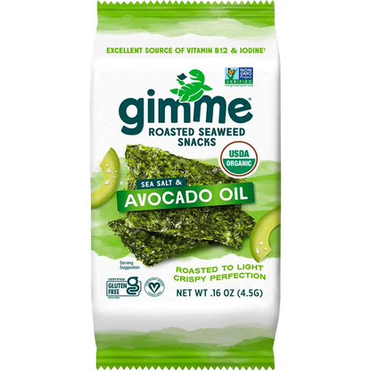 Gimme - Roasted Seaweed Snacks Sea Salt & Avocado Oil 6x4.5g