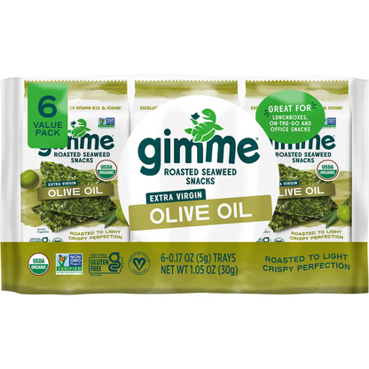 Gimme - Roasted Seaweed Snacks Olive Oil 6x5g