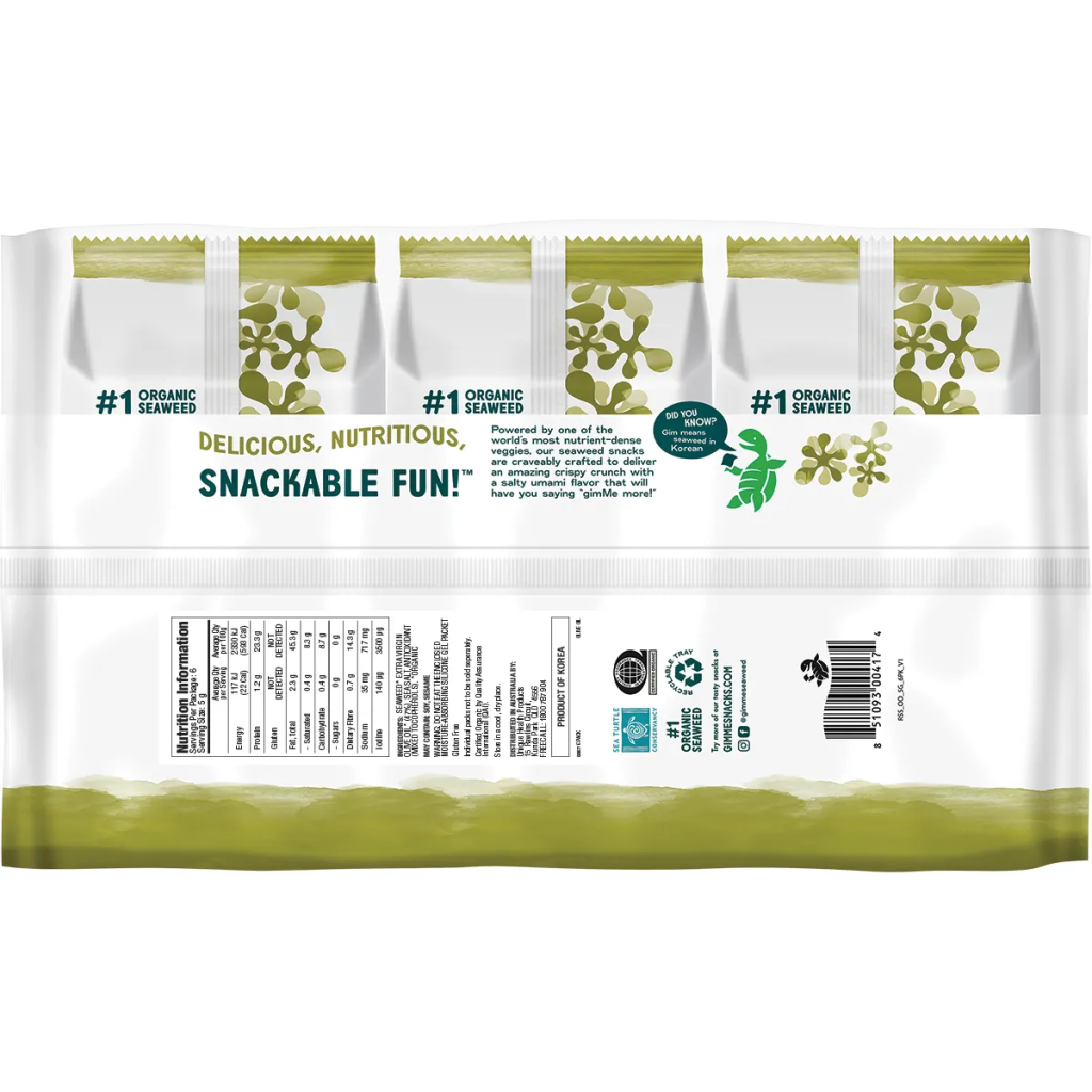 Gimme - Roasted Seaweed Snacks Olive Oil 6x5g