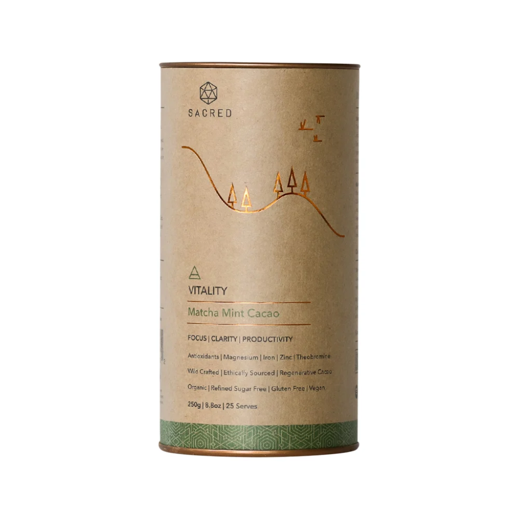 Sacred Taste - Organic Drinking Cacao (Matcha Mint Cacao) Vitality 250g