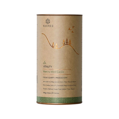 Sacred Taste - Organic Drinking Cacao (Matcha Mint Cacao) Vitality 250g
