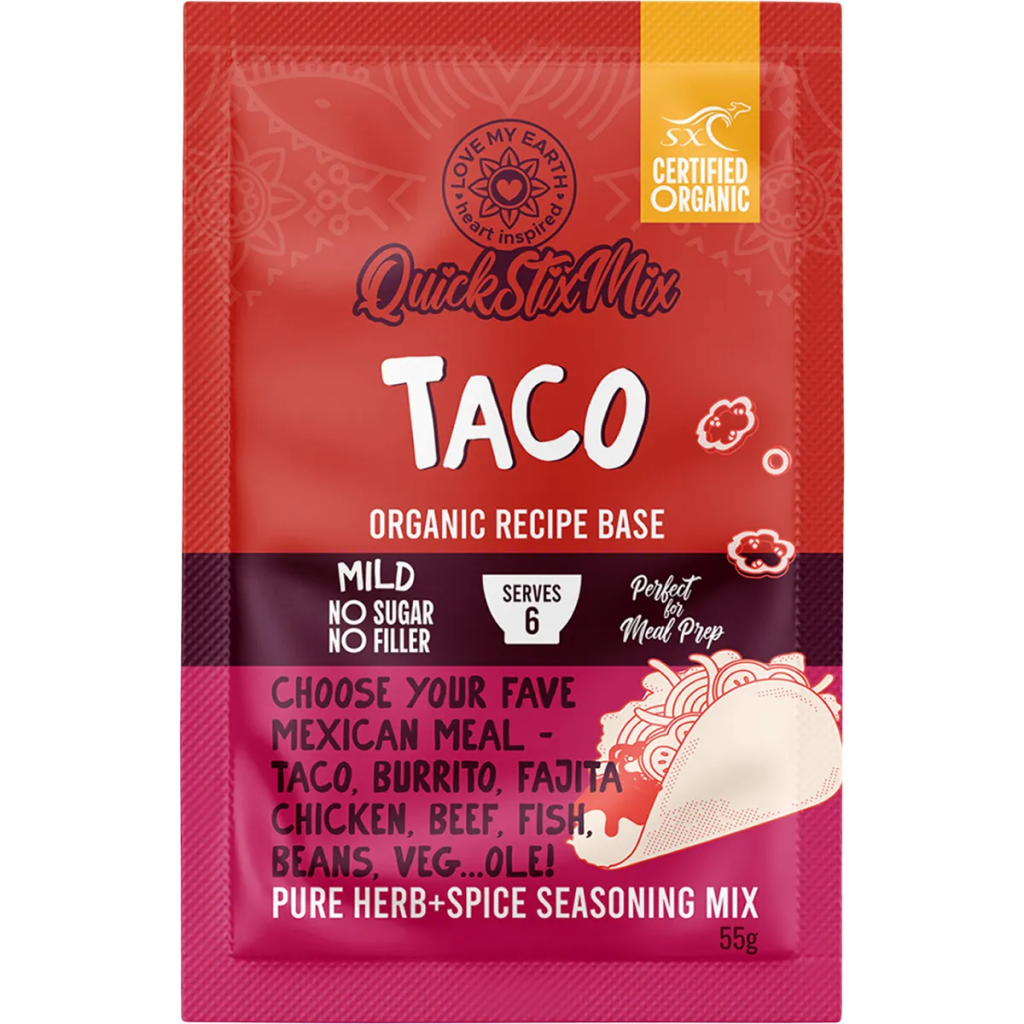 Love My Earth - Quick Stix Mix Organic Recipe Base Taco 55g