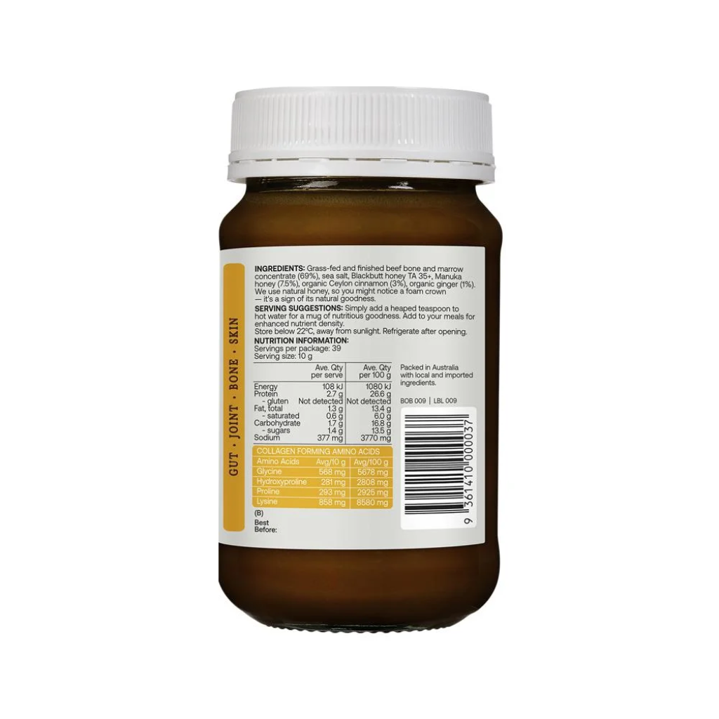 Best of the Bone - Bone Broth Beef Concentrate Manuka Honey Ginger & Cinnamon 390g