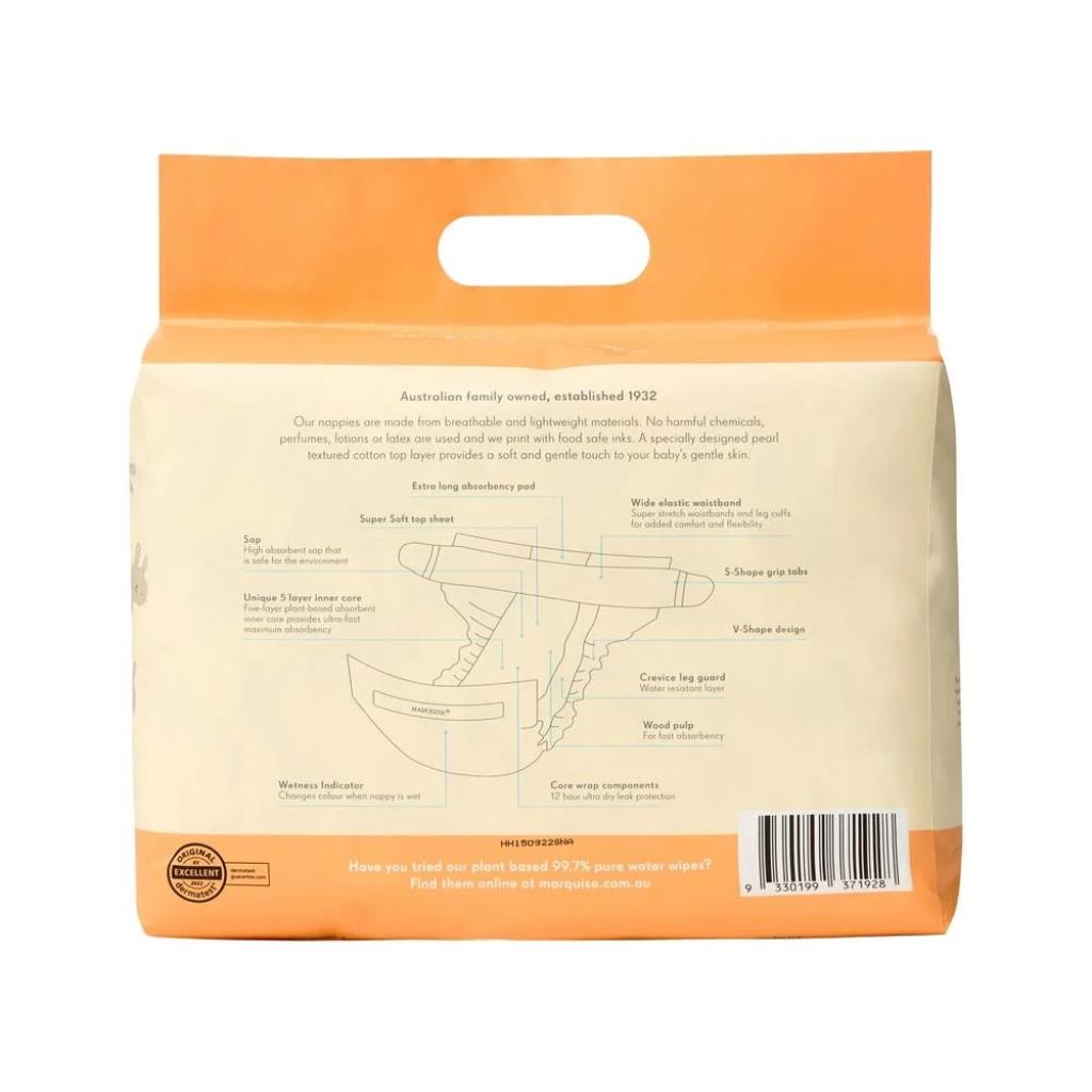 Marquise - Premium Nappies Size 2 (73% Plant Based) Infant (4-8kg) x 24 Pack
