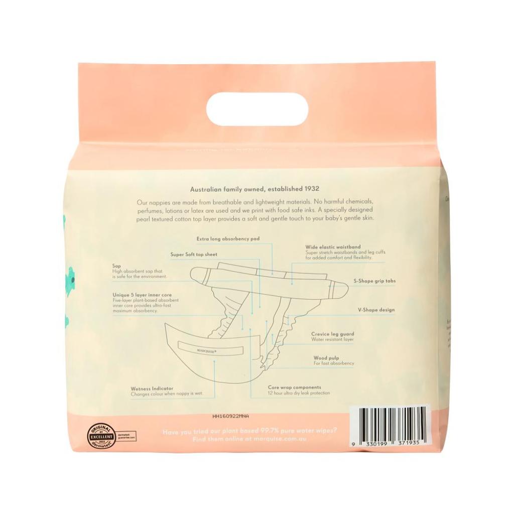 Marquise - Premium Nappies Size 3 (73% Plant Based) Crawler (6-11kg) x 20 Pack