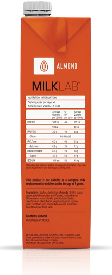 Milk Lab - Almond Milk - CARTON (8x1L) 8lt