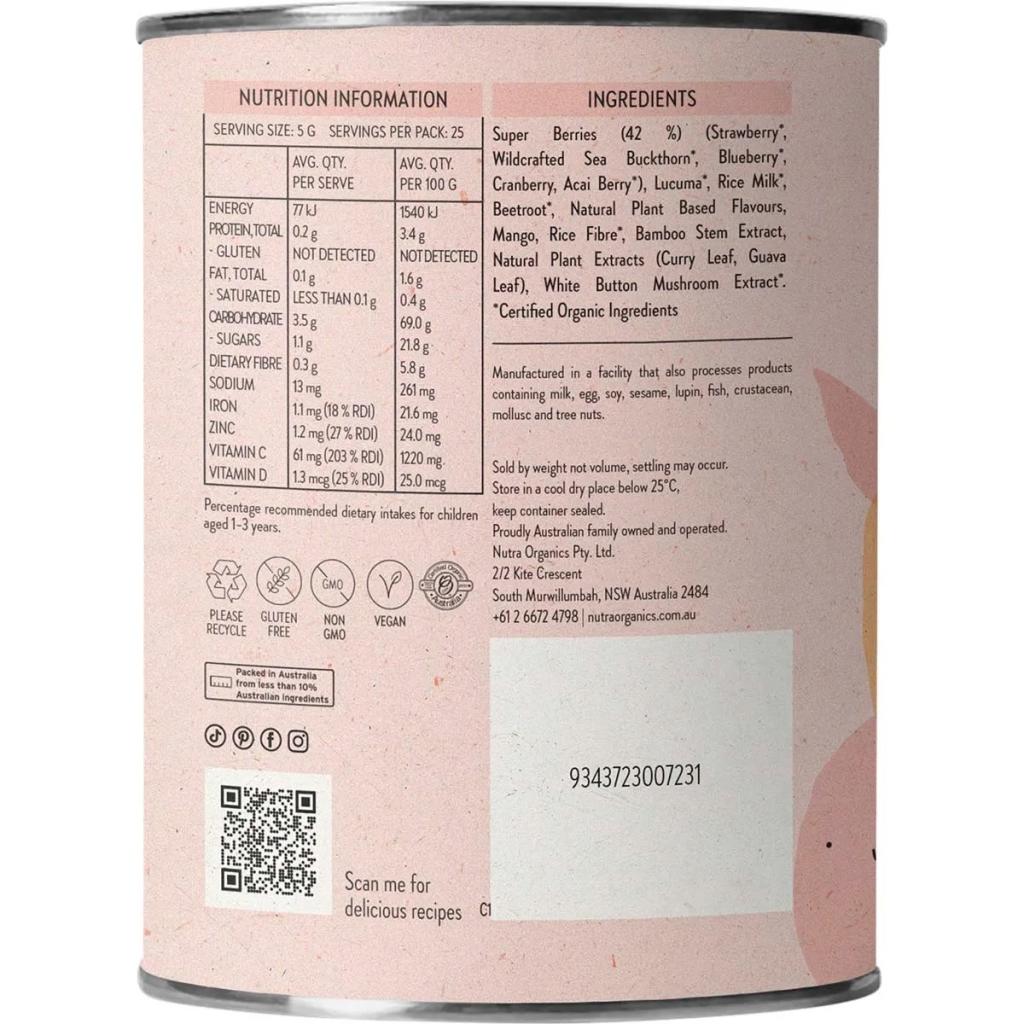 Nutra Organics - Berry Immune 125g